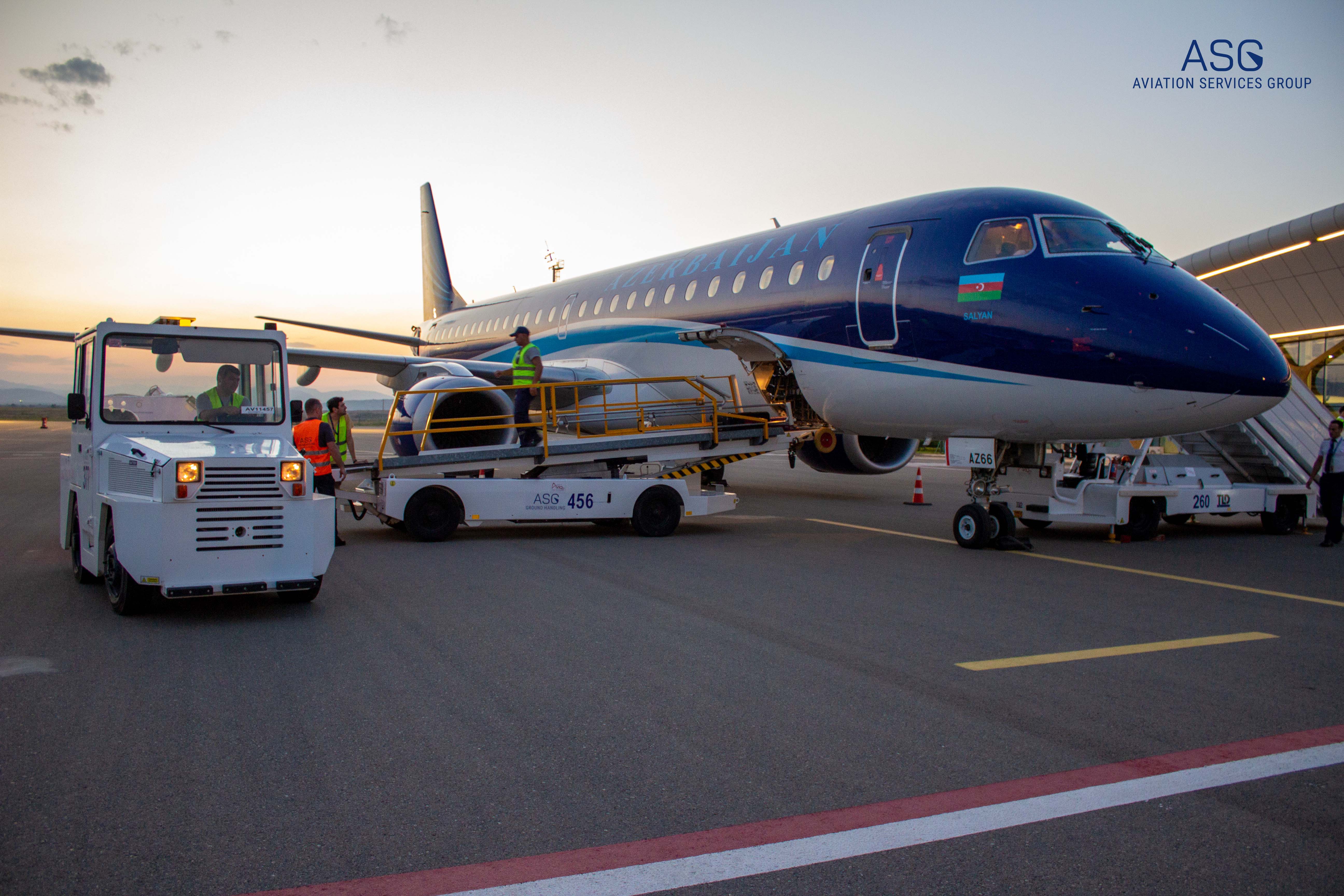 ASG Ground Handling welcomed the first regular AZAL flight at Fuzuli International Airport