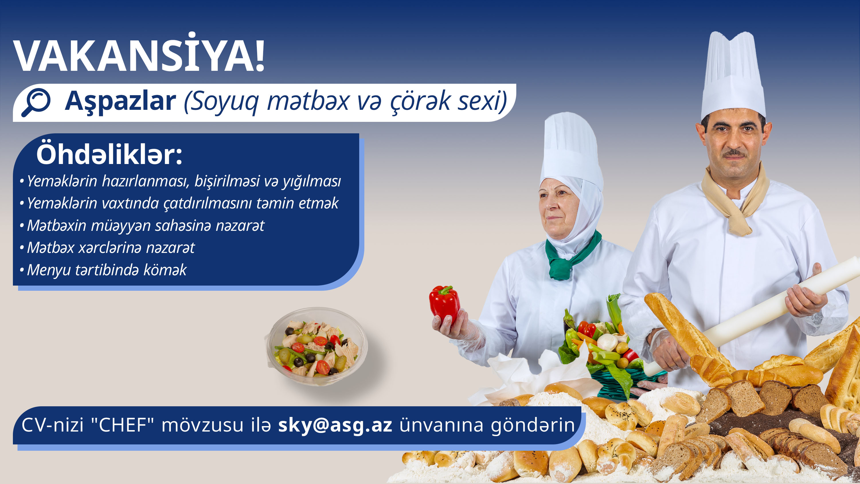 ASG Sky Catering announces chef vacancy at Heydar Aliyev International Airport